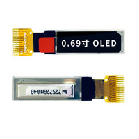 Módulo de Pantalla PMOLED de 0.69 Pulgadas, Resolución 96x16, Pantalla OLED Blanca y Azul, Interfaz I2C para Dispositivos Integrados e IoT