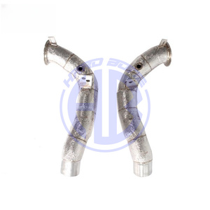 Tubo de escape de acero inoxidable de mejor rendimiento para Bmw S63 M5 M6 F10 F12 F13 2011 + Turbo Downpipes con Mini Cat Heat Shield - Product Image 4
