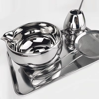 Ensemble cadeau de matcha en argent en gros avec emballage et accessoires, bol en céramique, fouet à matcha, kit d'outils pour le thé