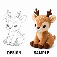 Vente en gros de cerfs en peluche doux et moelleux personnalisés, fauve marron crème tacheté, mignon et câlin, jouet d'usine OEM