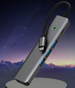 USB C Hub 5 1 Type C <strong>Adapter</strong> for MacBook <strong>Notebook</strong> Laptop 4K HD Screen-on/off Button 100W Fast Charge PD USB 3.0 Interface Stock - Product Image 2