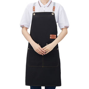 Delantal de Cocina de Lona de Algodón Resistente Personalizado, Estilo Europeo, Lavable, con Logotipo Bordado, Bolsillos Ajustables para Colgar en el Cuello - Product Image 2