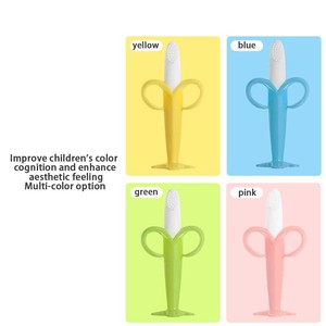 Brosse à Dents <span class=keywords><strong>Banane</strong></span> en Silicone de Qualité Alimentaire, Vente en Gros de Jouets à Mâcher pour Bébé - Product Image 5