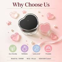 Pot à crème en forme de cœur ISMAN Luxury 5g 10g, rose et noir, en acrylique, pour baume à lèvres, emballage cosmétique, vente en gros, marque privée, professionnel