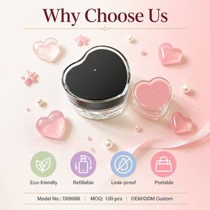 Pot à crème en forme de cœur ISMAN Luxury 5g 10g, rose et <span class=keywords><strong>noir</strong></span>, en acrylique, <span class=keywords><strong>pour</strong></span> baume à lèvres, emballage cosmétique, vente en gros, marque privée, professionnel - Product Image 3