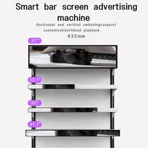 Full Sizes Commercial Indoor Android Stretched Bar Lcd Displays Horizontal Touch Screen Bar For Marketing Display