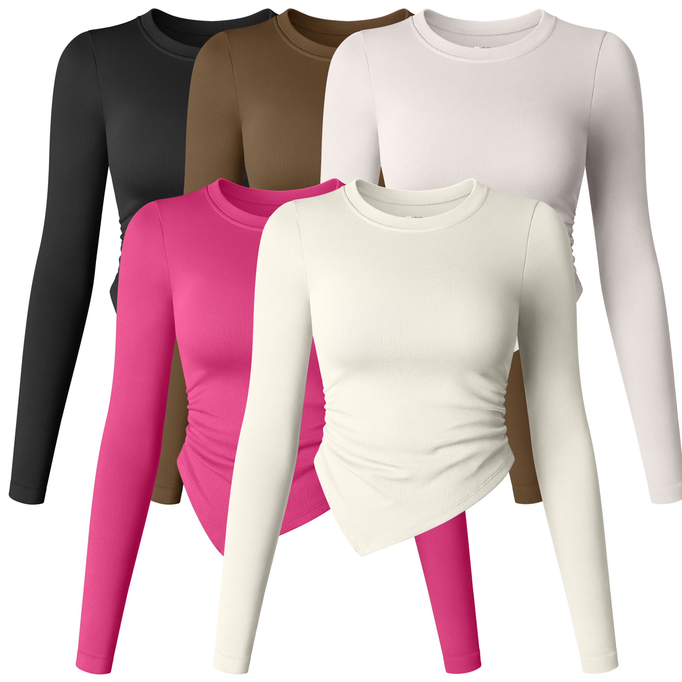 Unique Design Fitness Yoga Wear Simple Round Neck Gym Apparel Long Sleeved Crop Top