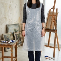 Tablier jetable en PE imperméable et résistant à l'huile, sans manches, en plastique, pour la cuisine, la cuisson et le barbecue