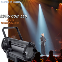 Projecteur LED profilé 230W COB sans ventilateur, silencieux, 50000H, CRI95, avec moteur, zoom linéaire, variateur d'intensité, en aluminium, pour studio et diffusion