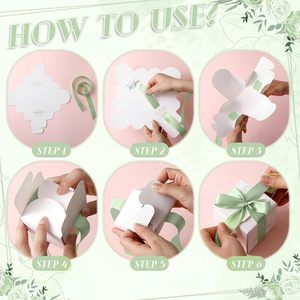 Scatoline Portaconfetti per Matrimonio, Mini Scatole Regalo con Nastro, Bomboniere per Ringraziamento, Regali per Addio al Nubilato, Verde - Product Image 4