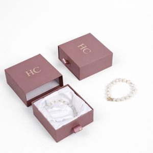 Boîte à bijoux de luxe pour collectionneur, boîte cadeau personnalisée, boîte à tiroir rigide, plateau en satin, laminage doux au toucher, logo personnalisé, vente en gros - Product Image 4