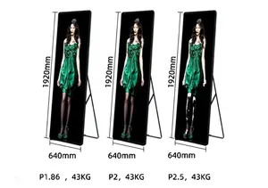 High Refresh Wifi 4G USB Plug Control Outdoor P2.5 LED Poster Portable Advertising Machine Led Poster Display Screen