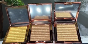 Highlighter kemasan padat Makeup Highlighter palet pencahayaan bedak padat emas mawar menerima pesanan kecil - Product Image 2