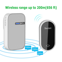 Sonnette de porte intelligente sans fil longue portée, étanche, couleur blanche, auto-alimentée, sans batterie, 38 sonneries