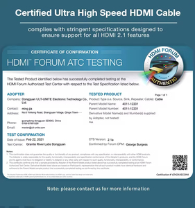 ULT-unite <strong>Short</strong> <strong>HDMI</strong> to <strong>HDMI</strong> Ultra High Speed <strong>HDMI</strong> <strong>Cable</strong> 2.1 8K 48Gbps Ultra HD 120Hz Shielded 2 Meters 1M - Product Image 6