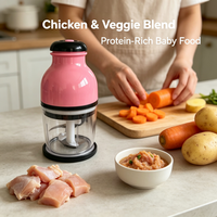 Mini hachoir électrique portable, appareil de cuisine, mixeur, préparateur de purée, lame en acier inoxydable, commande par bouton-poussoir, 250W, plastique