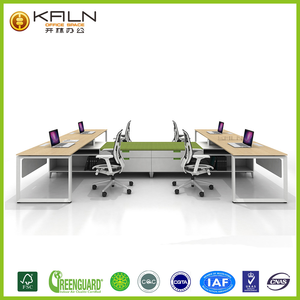 2025 multifunción de fábrica a buen precio, estación de trabajo para cubículos de 2 plazas con gabinete superior, materiales verdes, muebles de oficina de lujo - Product Image 3