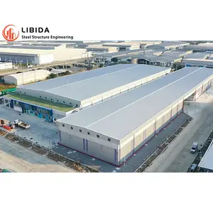 China Design Wide Span Prefabricated Warehouse Metal Construction Building Steel Structure Warehouse Metal Building Materials