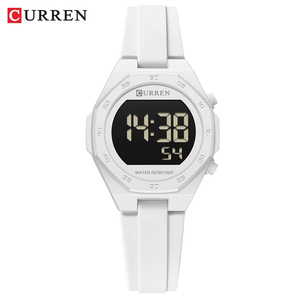 Montre numérique multifonctionnelle pour femme CURREN 6102, affichage de l'heure, de la date et du jour, bracelet en silicone, étanche, montre-bracelet sport décontractée pour femme - Product Image 4