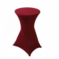 Housse de table de cocktail de luxe en spandex, noire, lavable, élastique, moderne, pour mariage et fête