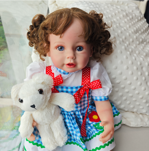 Muñeca Bebé <span class=keywords><strong>Reborn</strong></span> <span class=keywords><strong>de</strong></span> Silicona <span class=keywords><strong>de</strong></span> Cuerpo Completo <span class=keywords><strong>de</strong></span> 22 Pulgadas, con Cabello Rizado, Realista, para Niñas, <span class=keywords><strong>Precio</strong></span> <span class=keywords><strong>de</strong></span> Fábrica - Product Image 5