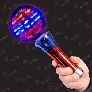 Penjualan laris tongkat sihir berputar bola tongkat mainan anak Led bersinar Spinner cahaya mainan tongkat Mini Led tongkat Spinner