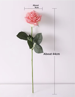 Rose artificielle à tige unique, style nordique, toucher velours, faite à la main, pour décoration intérieure et centres de table de mariage