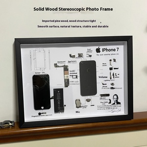 Điện thoại di động tháo dỡ máy khung ảnh gỗ rắn MDF nhựa mô hình âm thanh nổi hình ảnh rỗng khung nhựa kim loại móc chìa khóa - Product Image 3