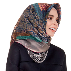 Écharpe de créateur à prix avantageux, écharpe carrée de haute qualité, écharpe musulmane hijab en <span class=keywords><strong>soie</strong></span>, R264 - Product Image 6