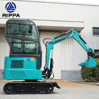 Rippa Nouveau Moteur Mini Excavatrices Vente 0.8Ton 1Ton 1.5Ton Bager Hydraulique Avec Cabine Fermée
