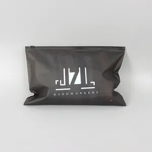 Eco-friendly Custom Black Translucent Frosted CPE Ziplock Zipper Bag Resealable Clothes Packaging Frosted Plastic Ziplock Bag