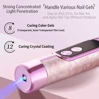 Lime à ongles électrique portable 2-en-1 en forme de stylo avec écran LED, mini lime à ongles 180 mAh, machine de manucure professionnelle avec lampe UV