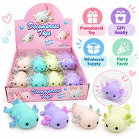 Mainan Promosi Axolotl Lucu, Mainan Remas Maltose PVC Warna Pastel, Rebound Lambat, Hewan Amfibi, Pereda Stres, Mainan Fidget