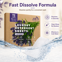 Nouvelle Sortie JIETI 36 Feuilles 72 Lavages 2-en-1 Feuilles de Lessive Perforées Concentrées Usine OEM ODM