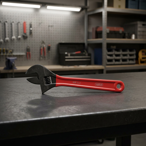 Clé à molette déportée réglable, outil à main pour réparation et entretien, clé à valve en acier forgé avec poignée rouge enduite - Product Image 3