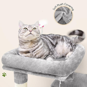 Árbol rascador para gatos de comercio exterior, con nido integrado, plataforma de salto multinivel y sisal, para gatos grandes - Product Image 3
