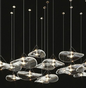 Lampadario in Vetro Personalizzato a Foglia di Loto, Lampada a Sospensione per Hotel, Villa, Soggiorno, Clubhouse, <span class=keywords><strong>Sala</strong></span> Banchetti, <span class=keywords><strong>Sala</strong></span> Espositiva, Lampada Creativa Sospesa - Product Image 6