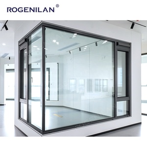 Fenêtre à battant moderne Rogenilan en aluminium insonorisé avec double vitrage et moustiquaire <span class=keywords><strong>pour</strong></span> maisons - Product Image 4