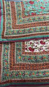 Mejor Premium Rajasthani bloque impreso hecho a mano de lujo cómodo Kantha edredón indio bohemio ropa de cama colcha de algodón Manta - Product Image 3