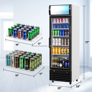 Réfrigérateur vitrine en verre commercial direct d'usine, présentoir de boissons, refroidissement par ventilateur vertical, 380L, commande numérique, refroidisseur de boissons - Product Image 6