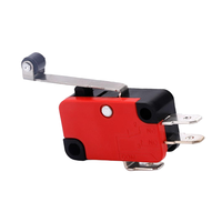 Micro-interrupteur à levier à rouleau de haute qualité, boîtier rouge/noir, 3 broches NC NO COM, interrupteur de fin de course à action rapide 6,3 mm pour équipement électrique.