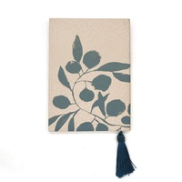 Carnet à spirales personnalisé avec logo couleur, couverture rigide en tissu/PVC, reliure cousue et ruban de reliure à feuilles mobiles