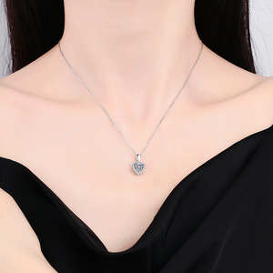 Siap Kirim Liontin Berlian Moissanite Bentuk Hati 1 Karat Warna D Perak Sterling S925 untuk Wanita - Product Image 6