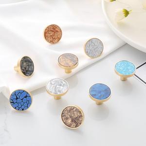 Diamond-Decorated Kitchen Furniture Cabinet Handles Round Zinc Alloy Knobs for Drawer & Door Fashionable Kitchen Decor