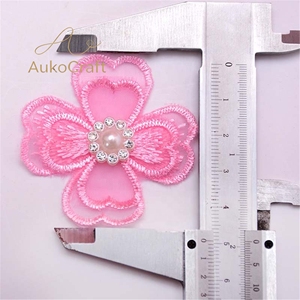 Accessoires <span class=keywords><strong>de</strong></span> confection DIY : Tissu en dentelle élégant en organza brodé <span class=keywords><strong>de</strong></span> cœurs, avec grandes <span class=keywords><strong>perles</strong></span> et strass, pour la confection <span class=keywords><strong>de</strong></span> coiffes et <span class=keywords><strong>de</strong></span> robes - Product Image 5