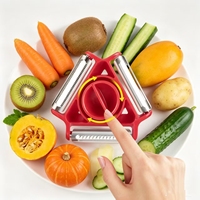 3-in-1 groente- en fruit schil- en snijmachine, populaire verkoop, multifunctioneel, plastic, draagbaar, voor keukenaccessoires