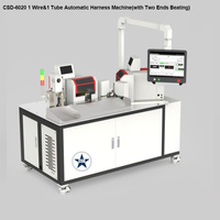 Máquina automática CSD-6080 de 6 cables y 4 tubos para pelar, crimpar y probar arneses, con control PLC, AC220V 50HZ