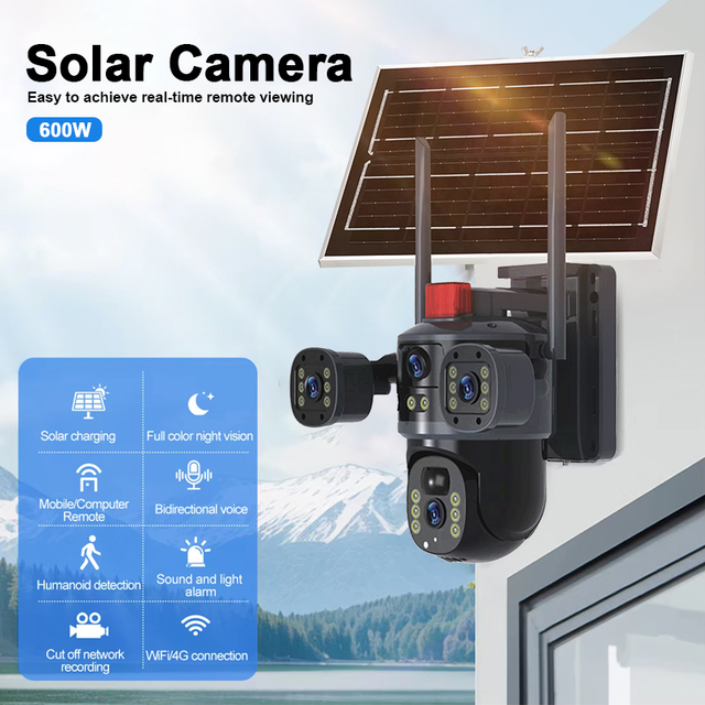 New ALLTOP 0843C02-01 4MP Solar Powered Wireless 4G PTZ Outdoor Security Camera with Sim Card