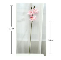 YL Orchidée artificielle Cymbidium à 3 têtes en soie faite à la main de haute qualité, effet toucher réel, pour mariage et Noël