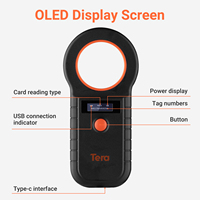 TERA Portable Pet Microchip Scanner W90D Lector de etiquetas de animales Almacenamiento DE DATOS Funciona con Bluetooth 2,4G Inalámbrico y USB con cable